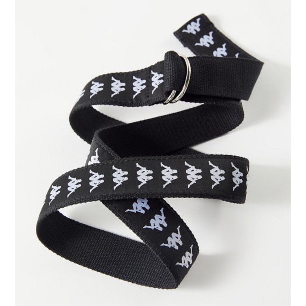 Kappa Men's Black Logo Webbing Belt
